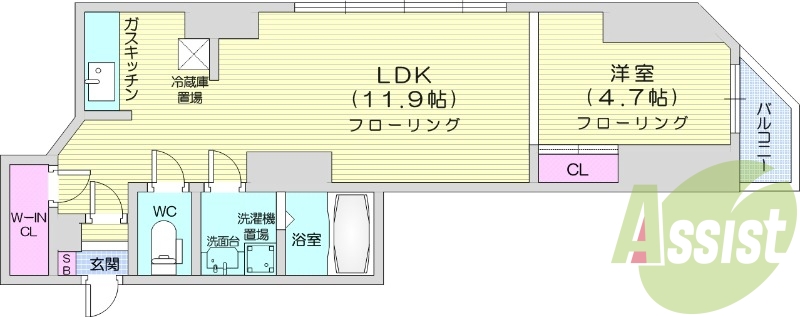 1LDK、灯油FF暖房、独立洗面台、オートロック、エアコン