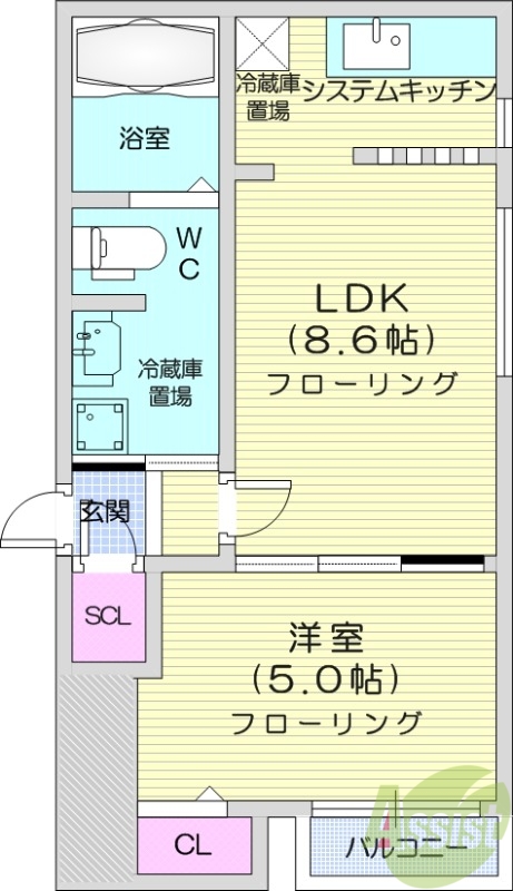 1LDK、エアコン、最上階、灯油暖房