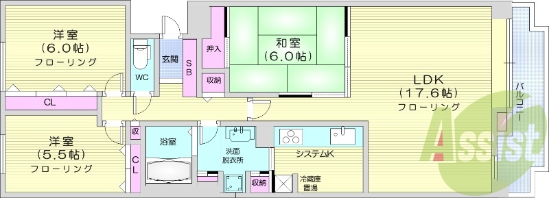 3LDK、エアコン、宅配BOX、灯油暖房、オートロック