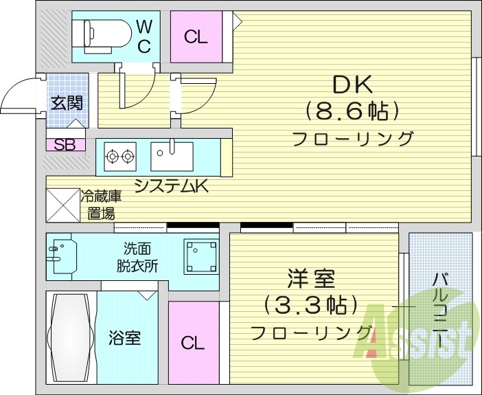1LDK、エアコン、ペット相談、ネット無料
