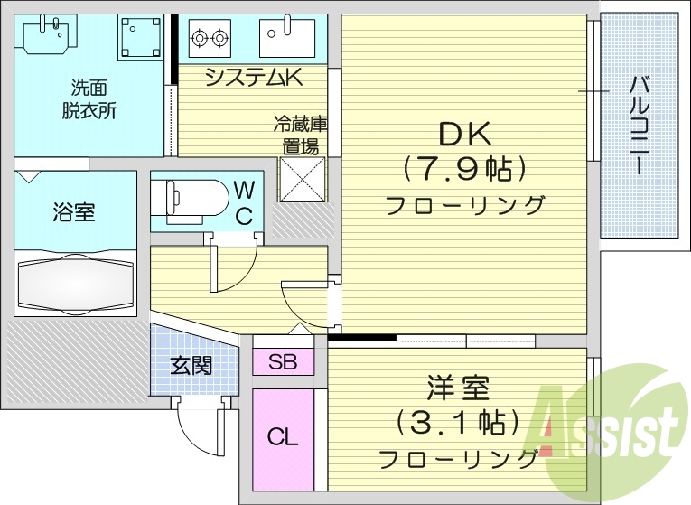 1DK、エアコン、ペット相談、ネット無料