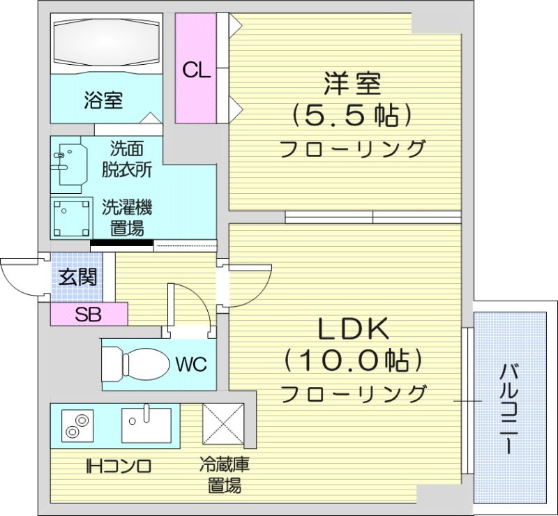 1LDK、オートロック、防犯カメラ、ネット無料、宅配ボックス