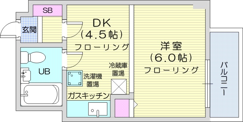 1DK、都市ガス、インターネット無料、ペット可