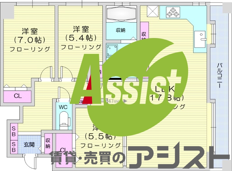 3LDK、追い炊き、食洗器、L型キッチン