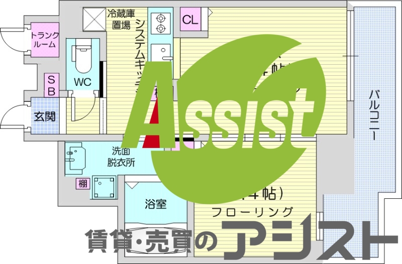 1LDK、都市ガス、宅配ボックス、分譲マンション