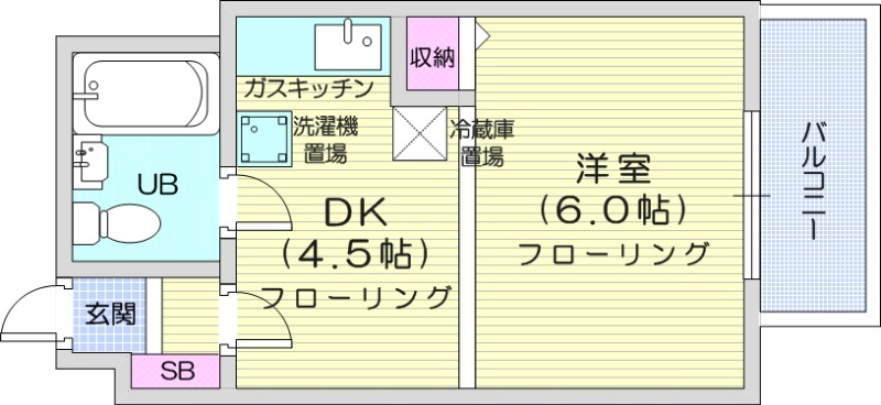 1DK、都市ガス、インターネット無料、ペット可