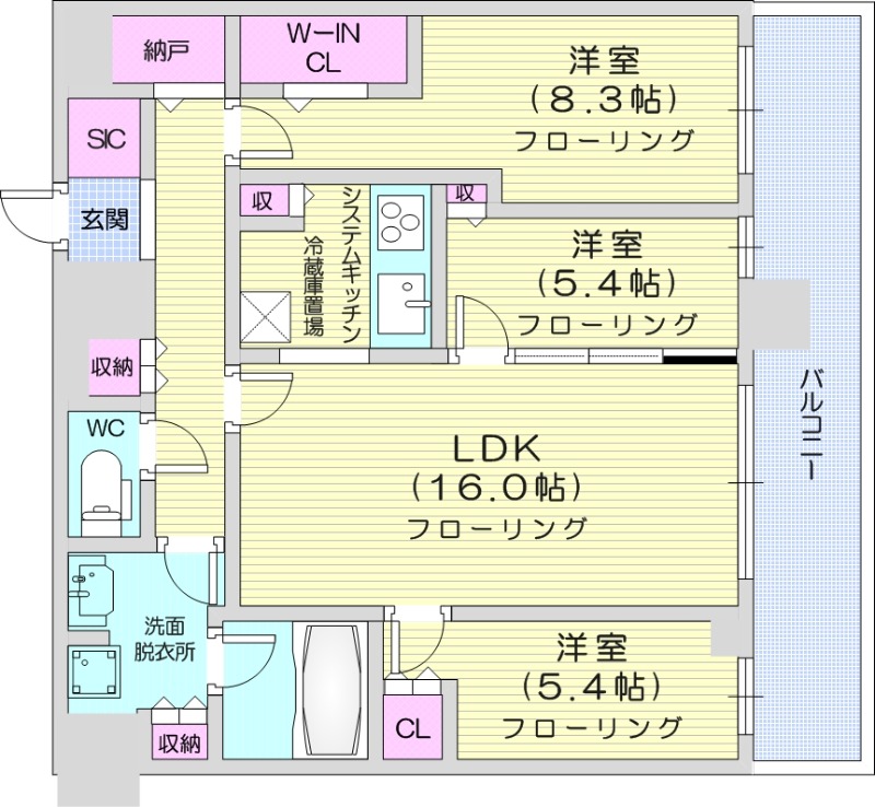 3LDK、分譲、食洗器、追い焚き、床暖房、システムキッチン