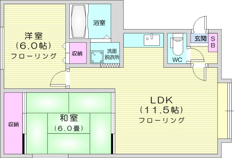 2LDK、灯油暖房、ガスキッチン、ネット無料、