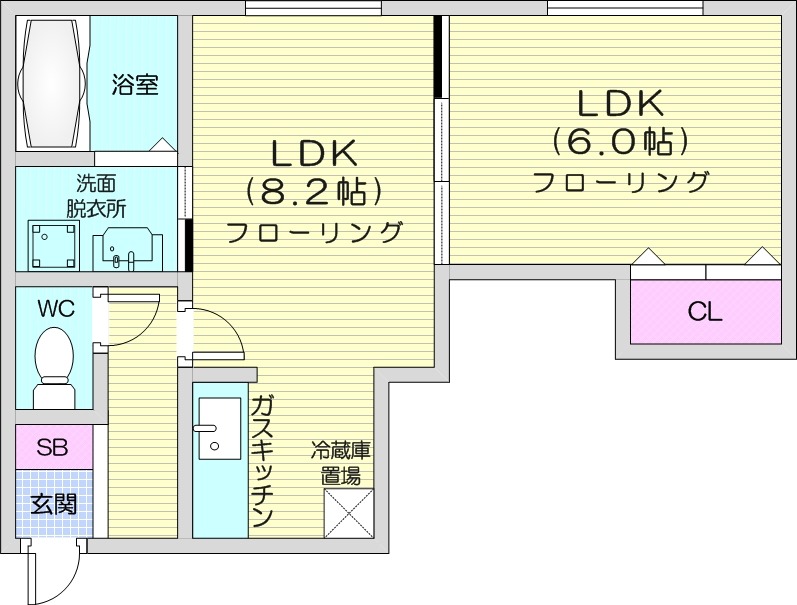 1LDK、独立洗面台、最上階、灯油暖房