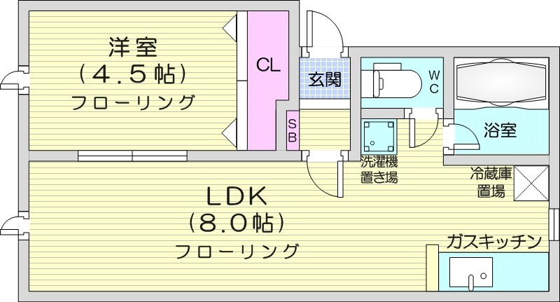 1LDK、最上階、灯油暖房、ウォシュレット