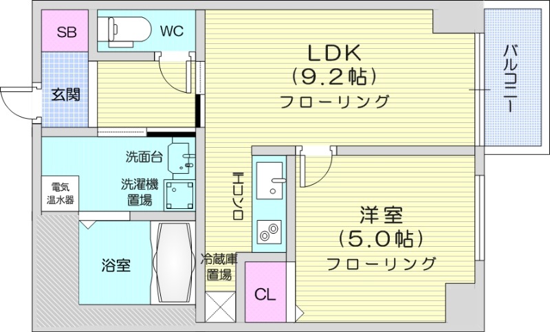 1LDK、オール電化、オートロック、防犯カメラ