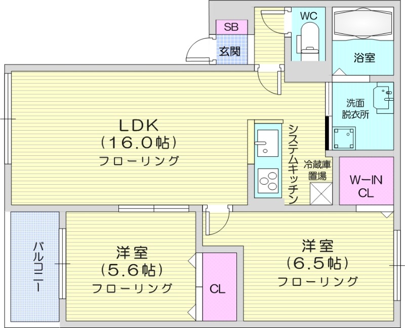 3LDK、システムキッチン、バルコニー、オール電化