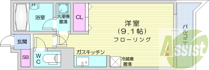 1R、ネット無料、オートロック、防犯カメラ