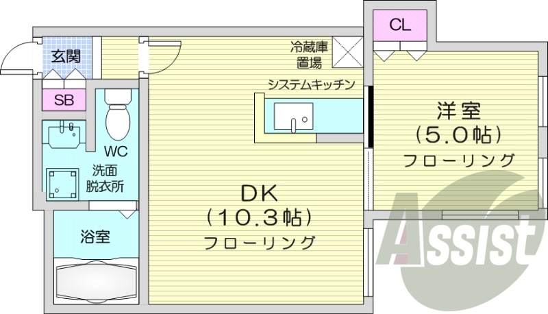 1LDK、灯油暖房、エレベーター、オートロック