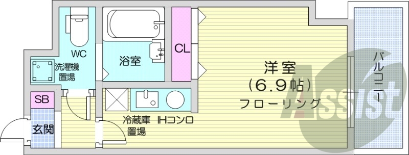 1R、オートロック、角部屋、最上階、ネット使用料無料