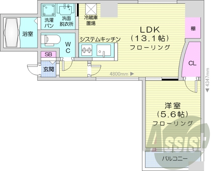 1LDK、オートロック、灯油暖房、シャンプードレッサー