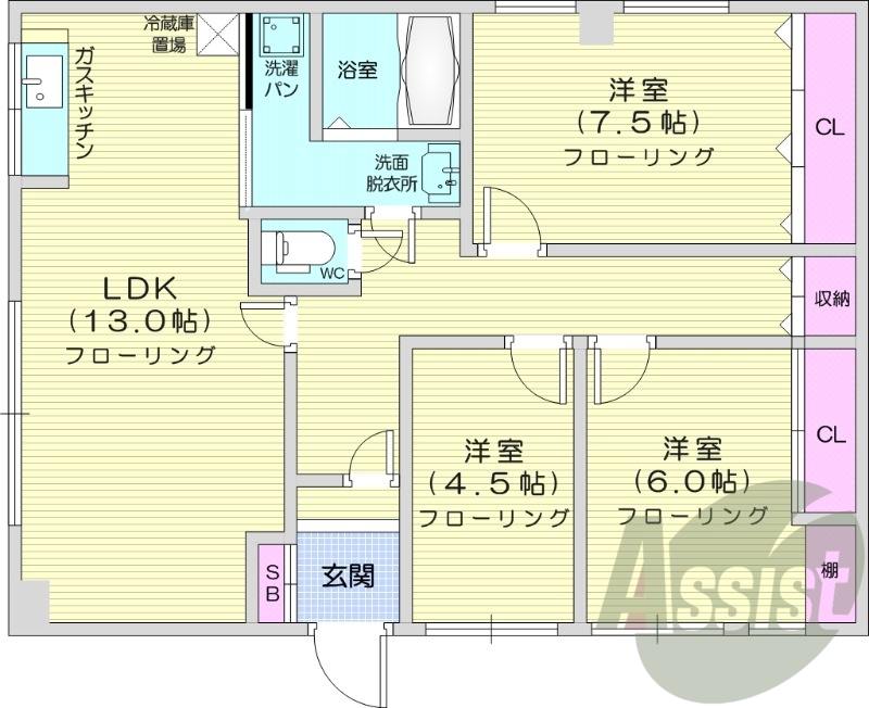 2階の間取り図