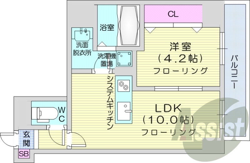 1LDK、灯油暖房、収納、モニターホン、洗濯機置場