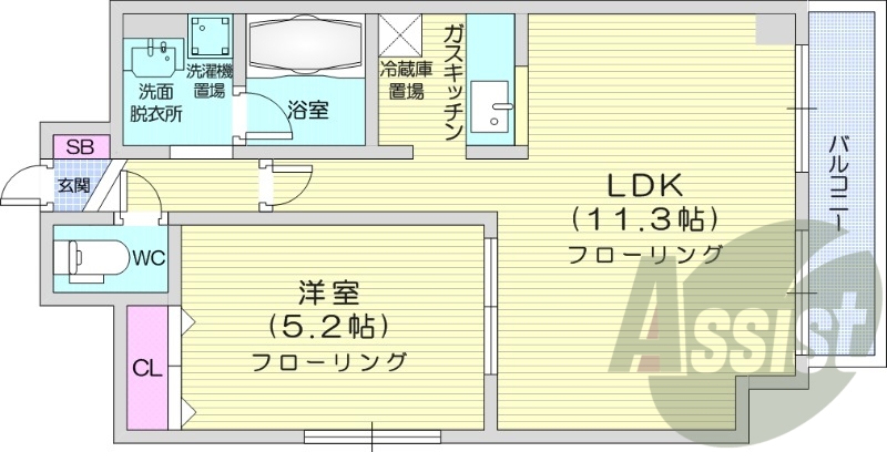 1LDK、ネット無料、灯油暖房、シャンプードレッサー