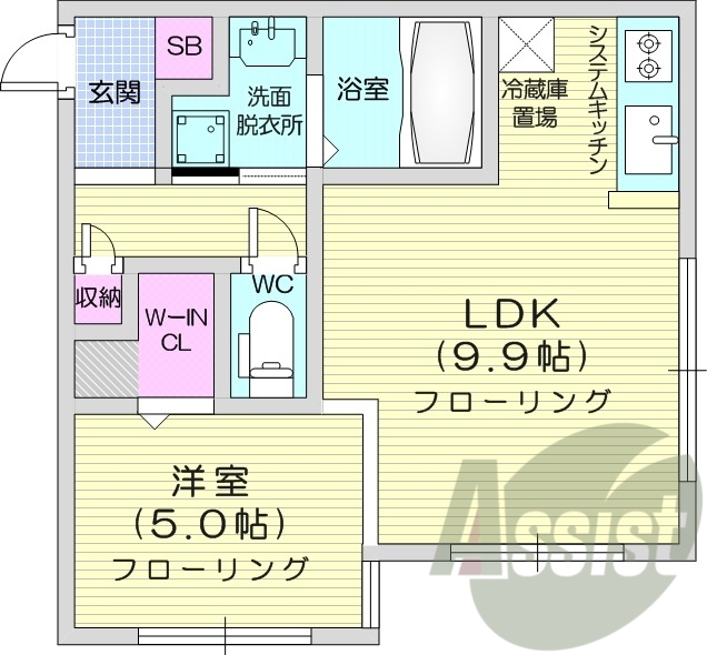 1LDK、都市ガス、オートロック、エコジョーズ