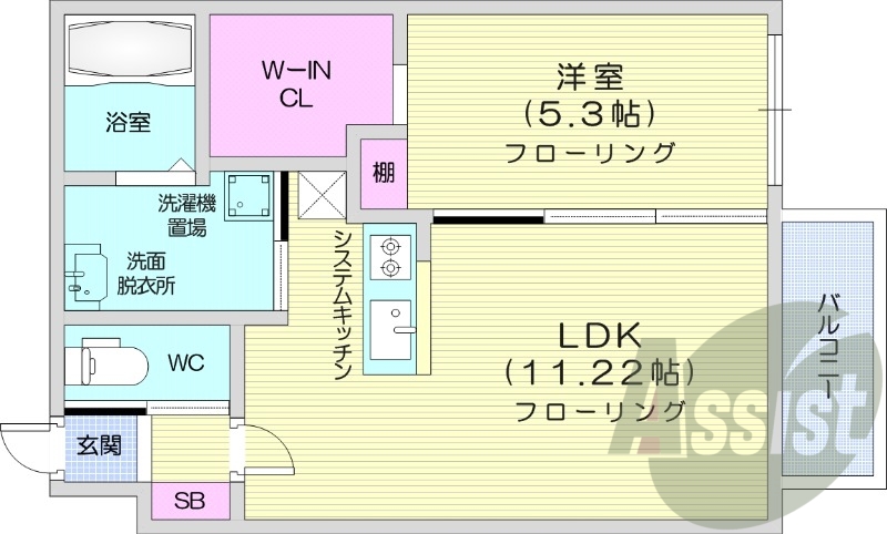 1LDK、オートロック、宅配ボックス、エアコン、エレベーター