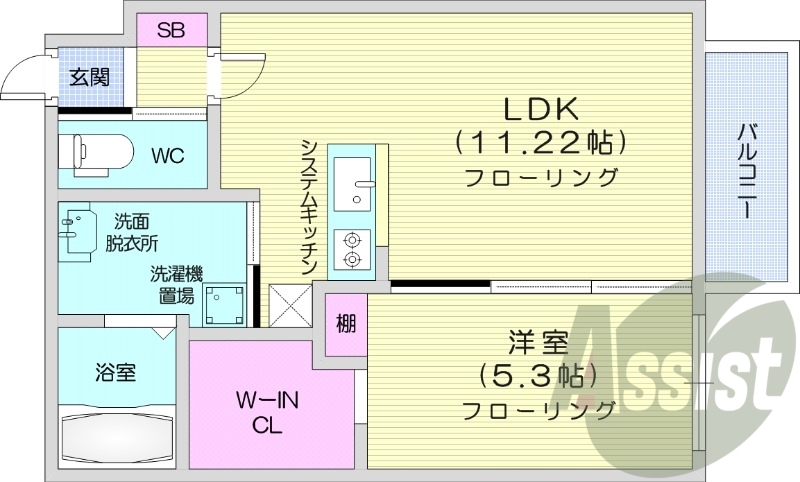 1LDK、オートロック、宅配ボックス、エアコン、エレベーター