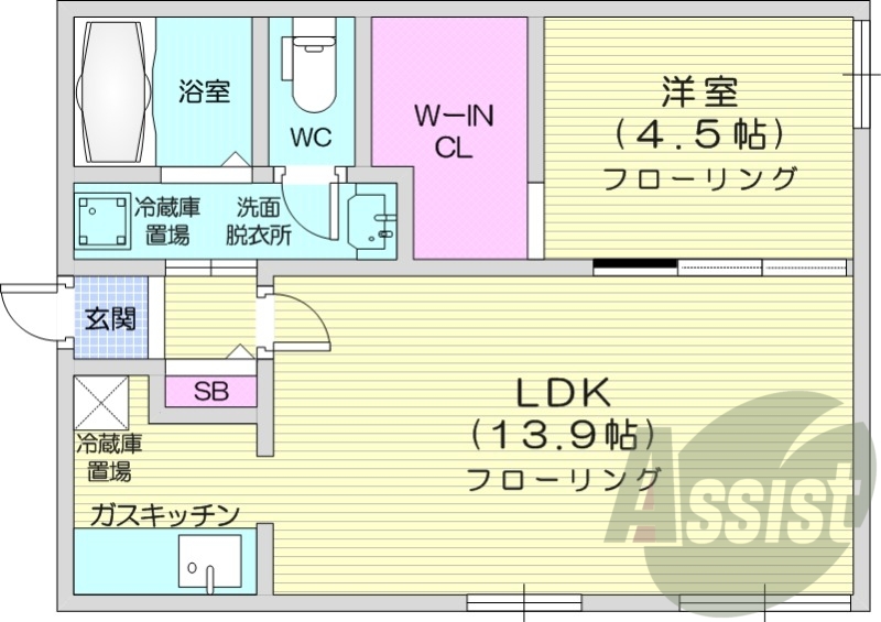 1LDK、エアコン、灯油暖房、収納、ネット無料