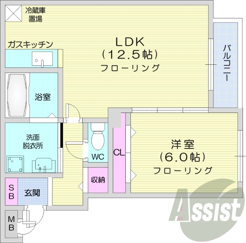 1LDK、収納、角部屋、追い炊き、バストイレ別