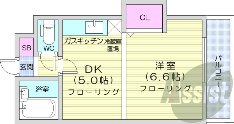 1DK、TVモニターホン、灯油FF暖房、ケーブルテレビ