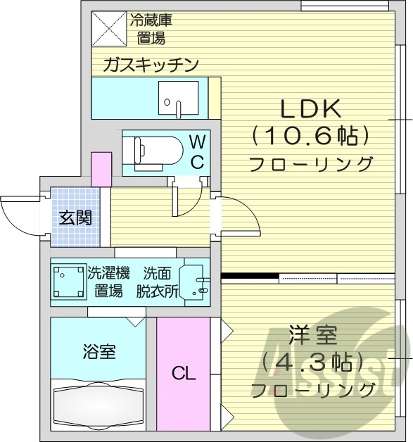 1LDK、クローゼット、ペット可、ネット無料、エアコン