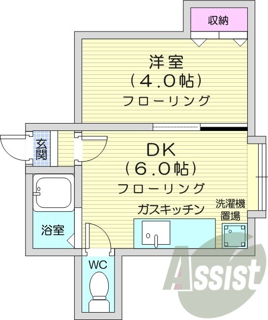 1DK、灯油暖房、最上階、ペット対応、収納