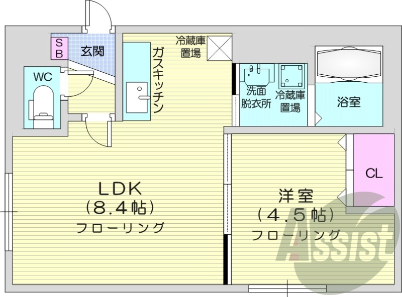 1LDK、エアコン、宅配ボックス、ペット対応