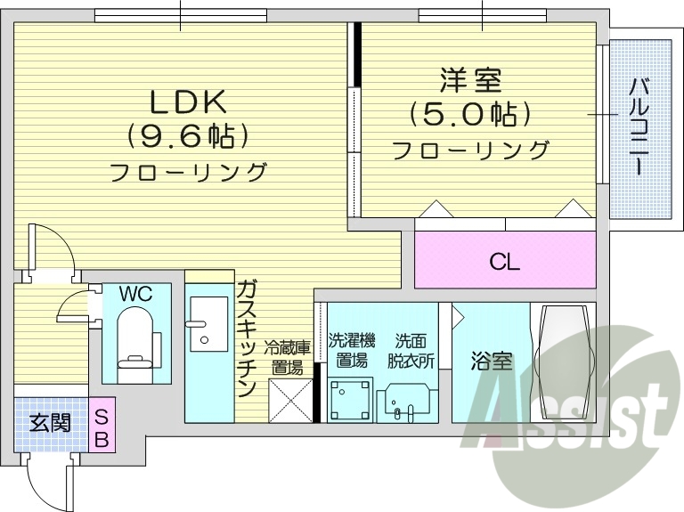 1LDK、エアコン、クローゼット、シューズクローゼット