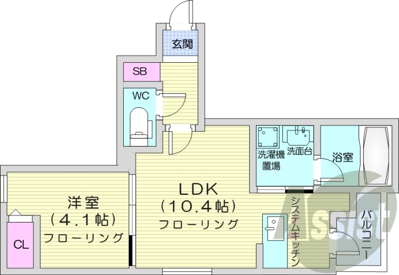 1LDK、ペット可、オートロック、宅配ボックス