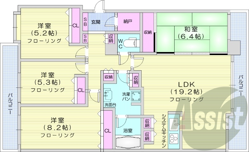 4LDK、分譲、システムキッチン、セコム