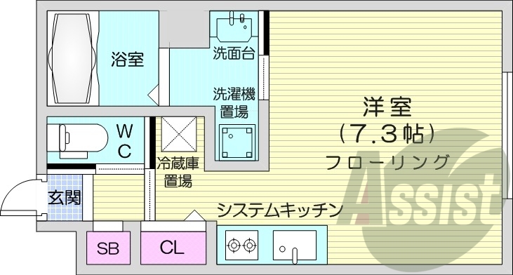 1K、角部屋、浴室乾燥機、ネット無料