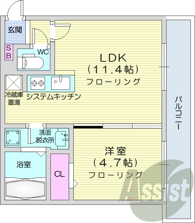 1LDK、浴室乾燥機、追い炊き、宅配ボックス