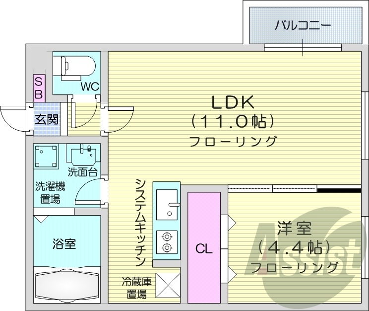 1LDK、浴室乾燥機、追い炊き、宅配ボックス