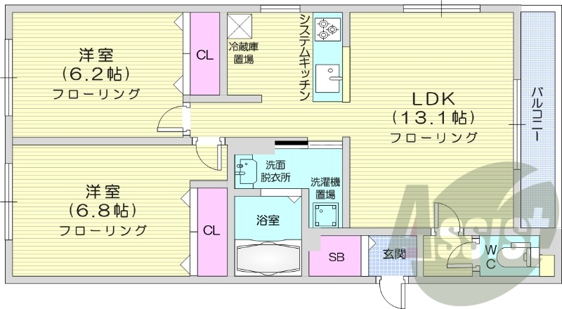 2階の間取り図