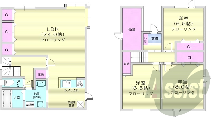 3LDK、無料駐車場、ペット可、灯油ボイラー