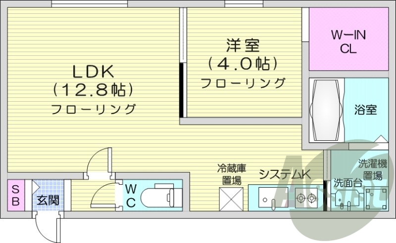 1LDK、エアコン、ウォークインクローゼット、浴室乾燥機