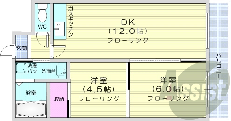 2LDK、ペット対応、灯油暖房、トランクルーム