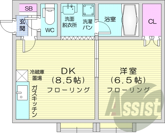 1DK、暖房灯油、洗濯機置き場、ウォシュレット