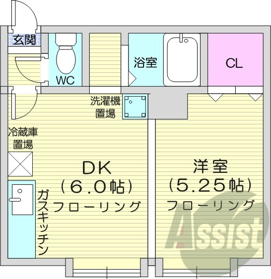 1DK、角部屋、最上階、灯油暖房、バストイレ別