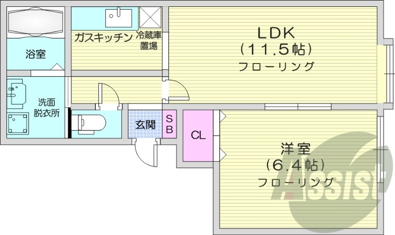 1LDK、灯油暖房、テレビモニターホン、ロードヒーティング