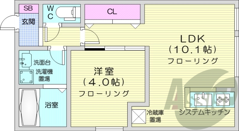 1LDK、ネット無料、エアコン、宅配BOX、防犯カメラ