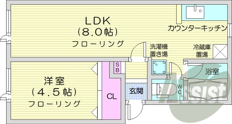 1LDK、最上階、灯油暖房、ウォシュレット