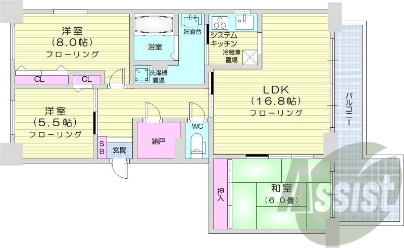 1階の間取り図