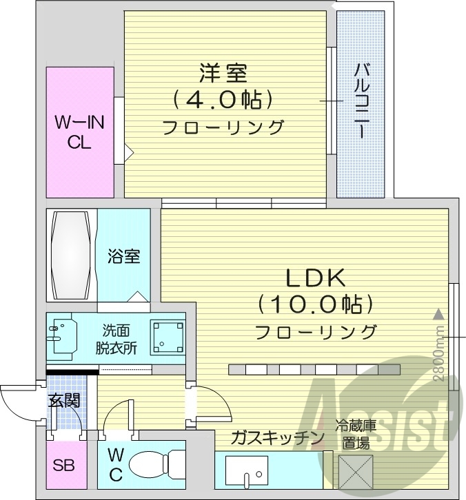 1LDK、エアコン、灯油暖房、オートロック