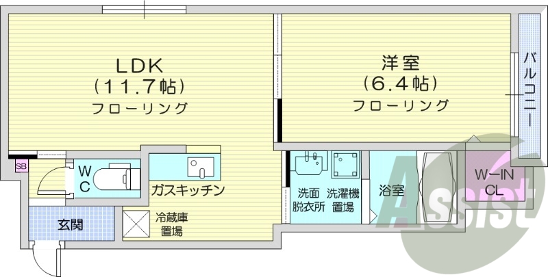 1LDK、角部屋、最上階、ペット可、オートロック、